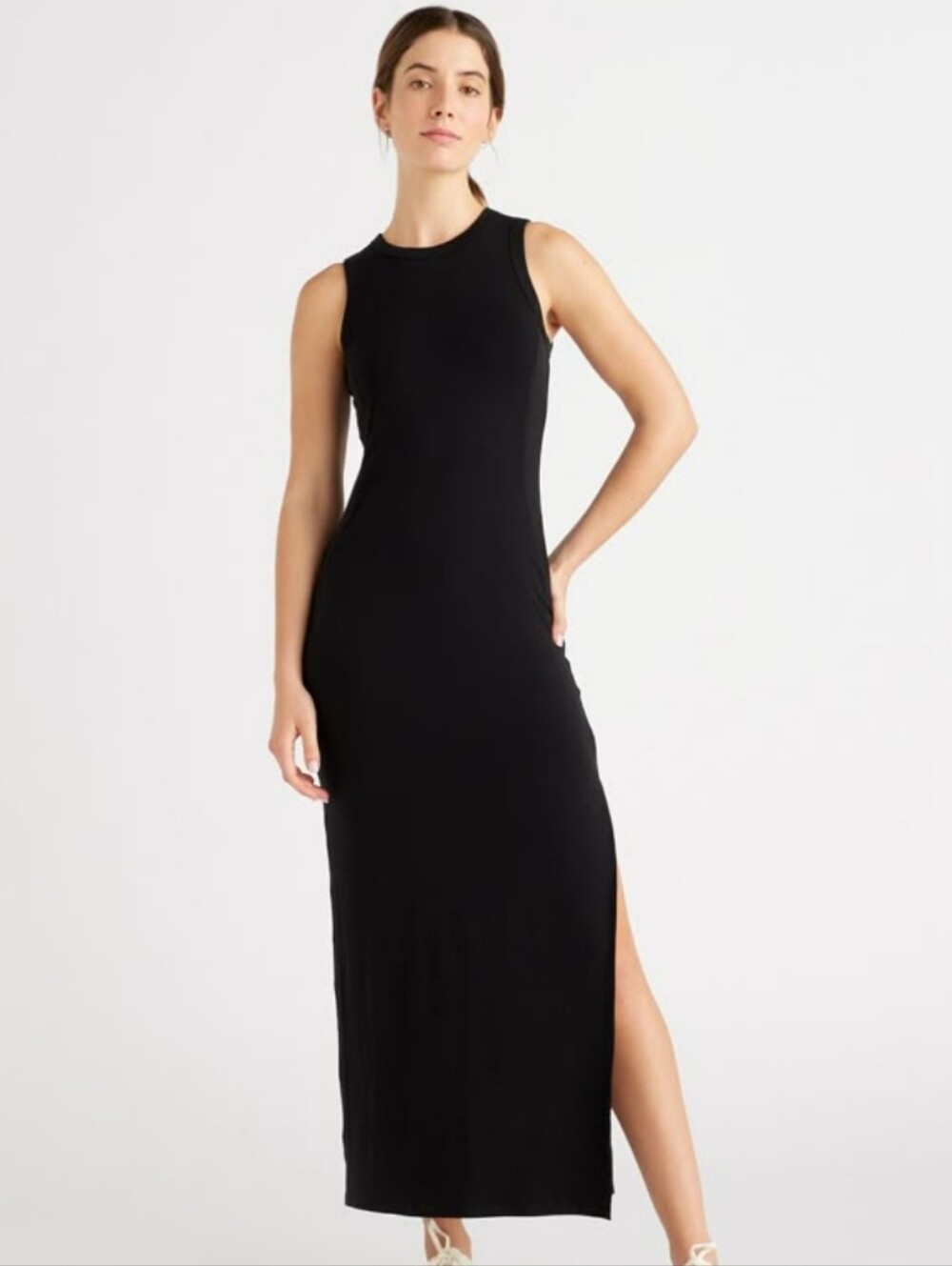 Quince Black Sleeveless Maxi Dress